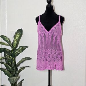 🌿Vintage Victoria’s Secret Y2K Purple Lace slip/gown/Lingerie size L.